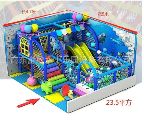 Kids Interactive Indoor Commercial Athletic Playground Plastic Double Slide Park Equipment