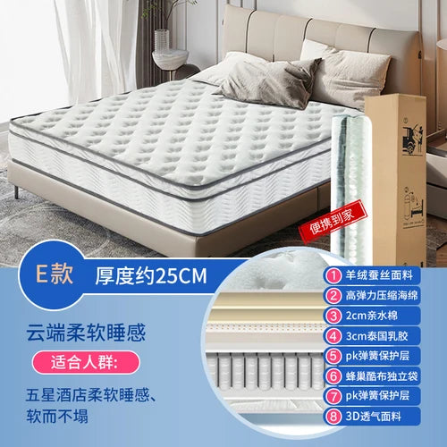 King Size Aesthetic Mattresses Comfort Luxury  Full Size Elastic Mattress Double Bed Hotel  Moveis Para Casa Bedroom Furniture