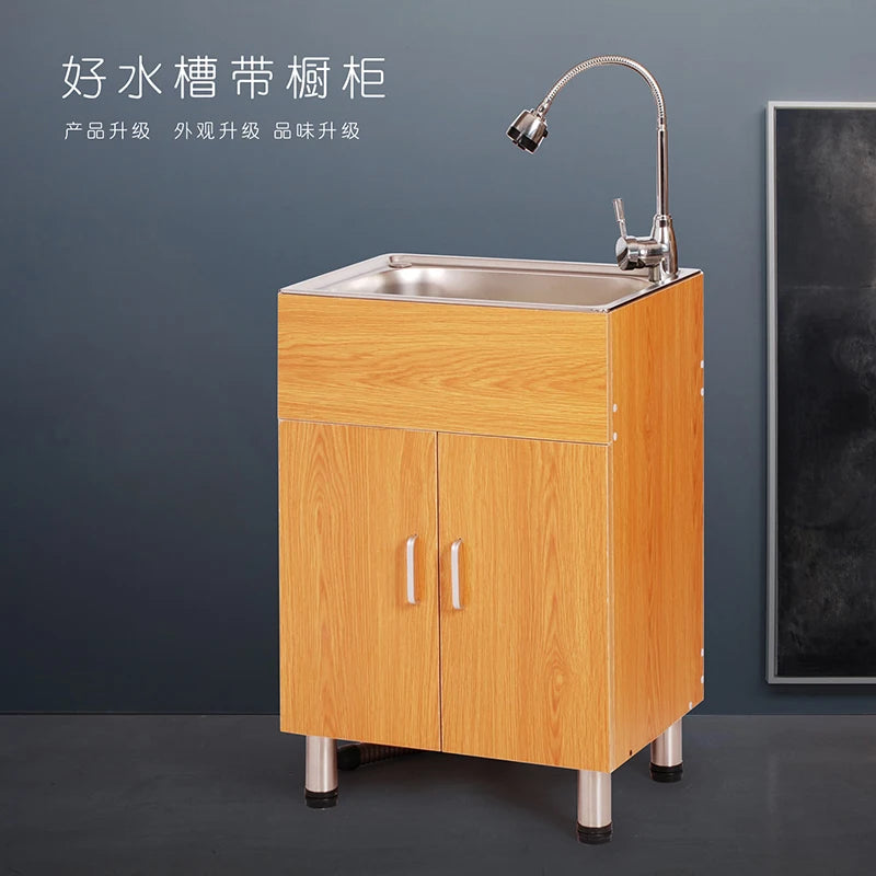 Kitchen washing cabinet, balcony, bathroom cabinet, floor type kitchen sink cabinet, vegetable washing cabinet, combined