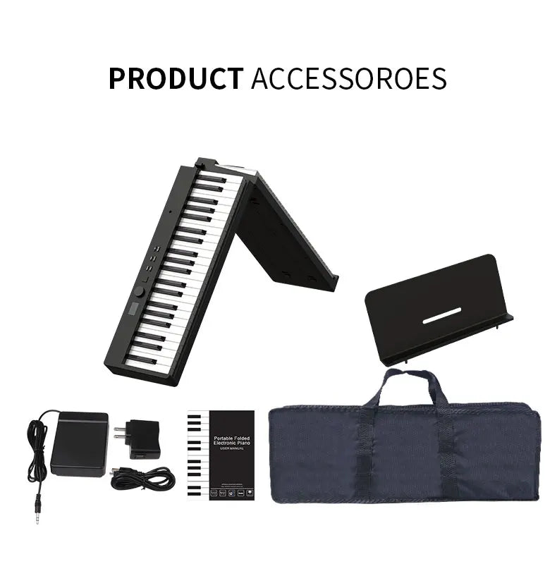Konix 88 Keys Foldable Electric Piano Keyboard Portable Digital Piano Touch Sensitive Keys folding piano with battery