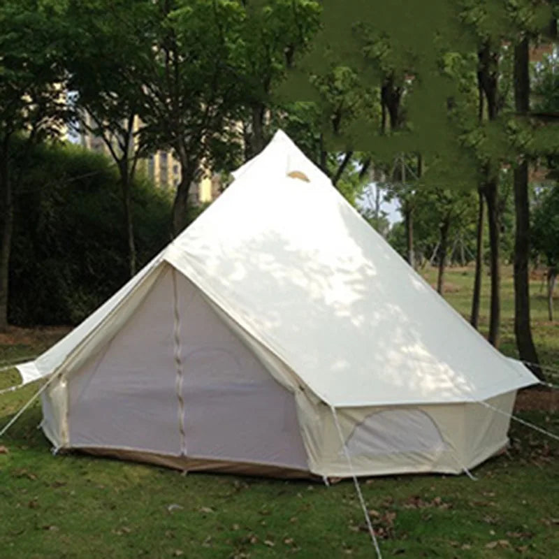 L New Design 3M 4M 5M 6M Outdoor Glamping Cotton Yurt Tent 4 Season Two Door Canvas Bell Tent For Sale