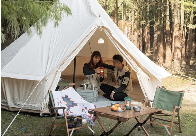 L New Design 3M 4M 5M 6M Outdoor Glamping Cotton Yurt Tent 4 Season Two Door Canvas Bell Tent For Sale