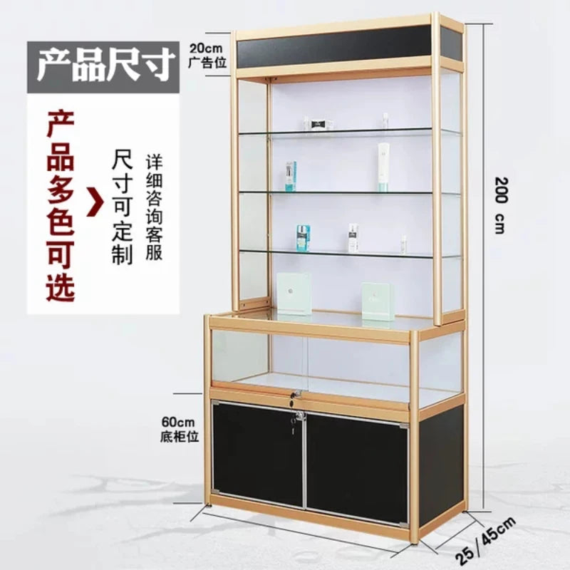 L-shaped boutique display cabinet, display cabinet for medical supplies, display cabinet for handicrafts, display cabinet for gl