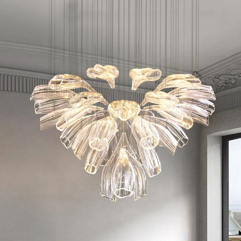 LED Luxury Crystal Chandeliers Living Kitchen Island Hotel Hall Villa Decor Glass Hanging Pendant Lights Gold Silver Lustre