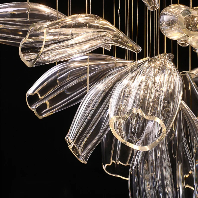 LED Luxury Crystal Chandeliers Living Kitchen Island Hotel Hall Villa Decor Glass Hanging Pendant Lights Gold Silver Lustre
