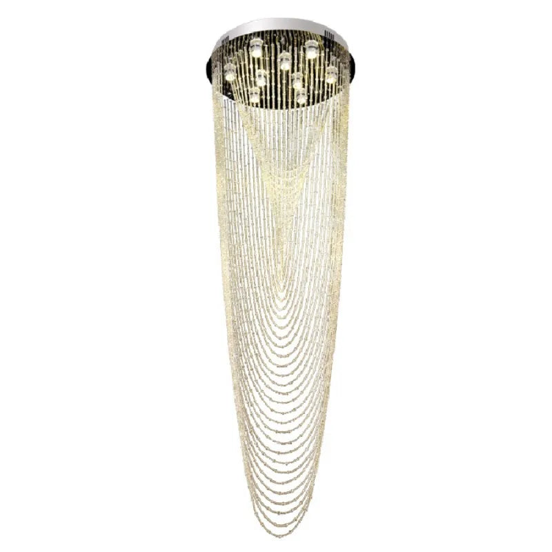 LED pendant lamp Personalized Modern Nordic Crystal Long Staircase Villa Compound Bead Curtain light fixtures for celling lights