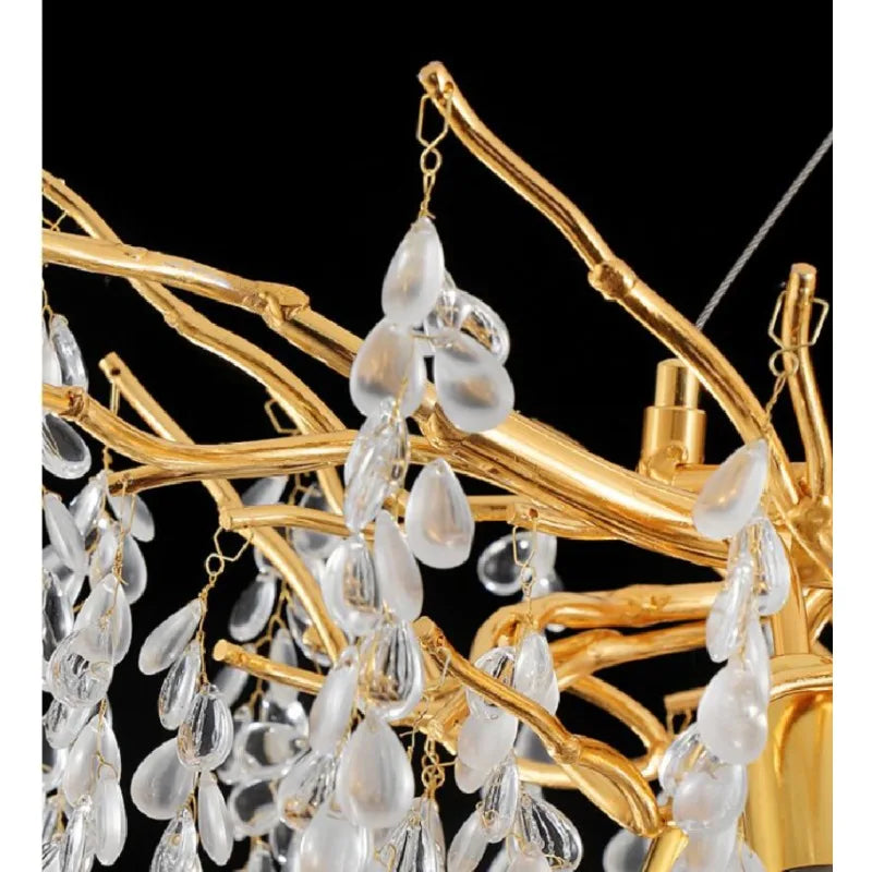 LED pendant lamp luxury Creative modern Nordic crystal villa living room decoration creative branch