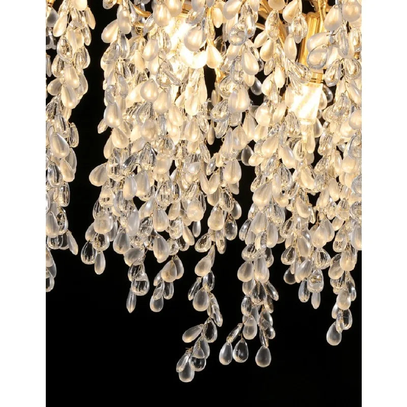 LED pendant lamp luxury Creative modern Nordic crystal villa living room decoration creative branch