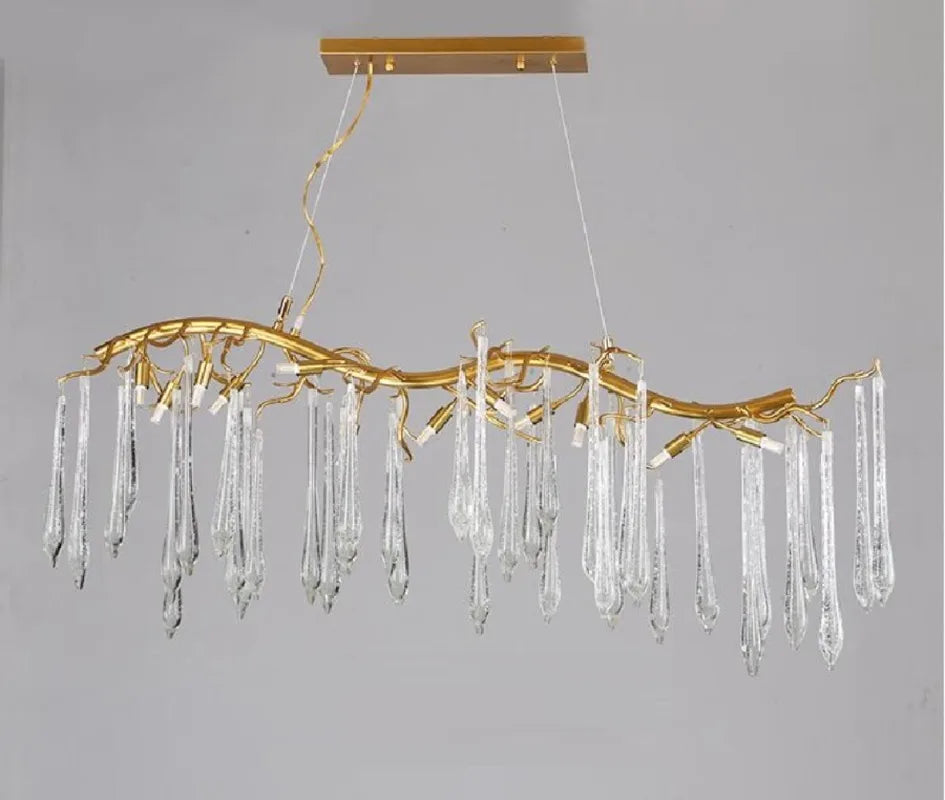 LED pendant lamp luxury Nordic modern Branch Crystal Chandelier Golden Restaurant Wedding Duplex Villa Decoration ceiling lights