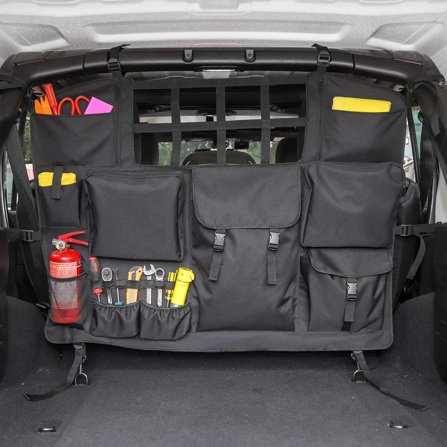 LLevo waterproof storage bag multi-pockets tool kits organizers cargo bag jk back seat bag for jeep