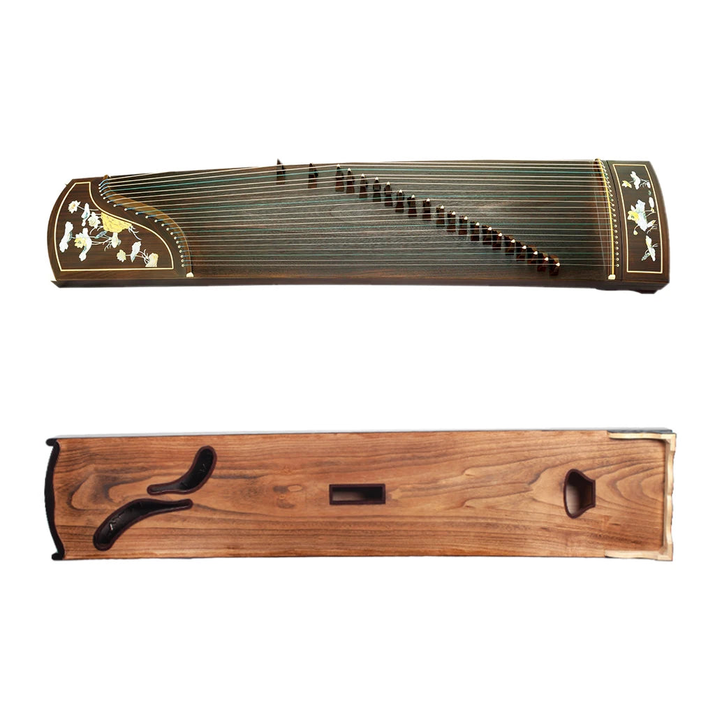 MMOOKA LOMMI Master Advanced Zither Sandalwood Guzheng Instrument 21 Strings Chinese Zither Lotus Pattern Inlay Harp Full Accessories