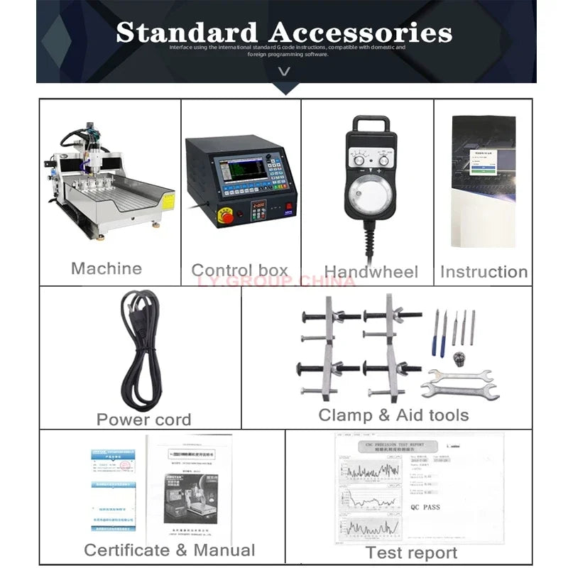 LY6040-ATC CNC Router Engraving Carving Machine Automatic Tip Change Tool Magazine 5PCS 2.2KW Full Square Track Spindle