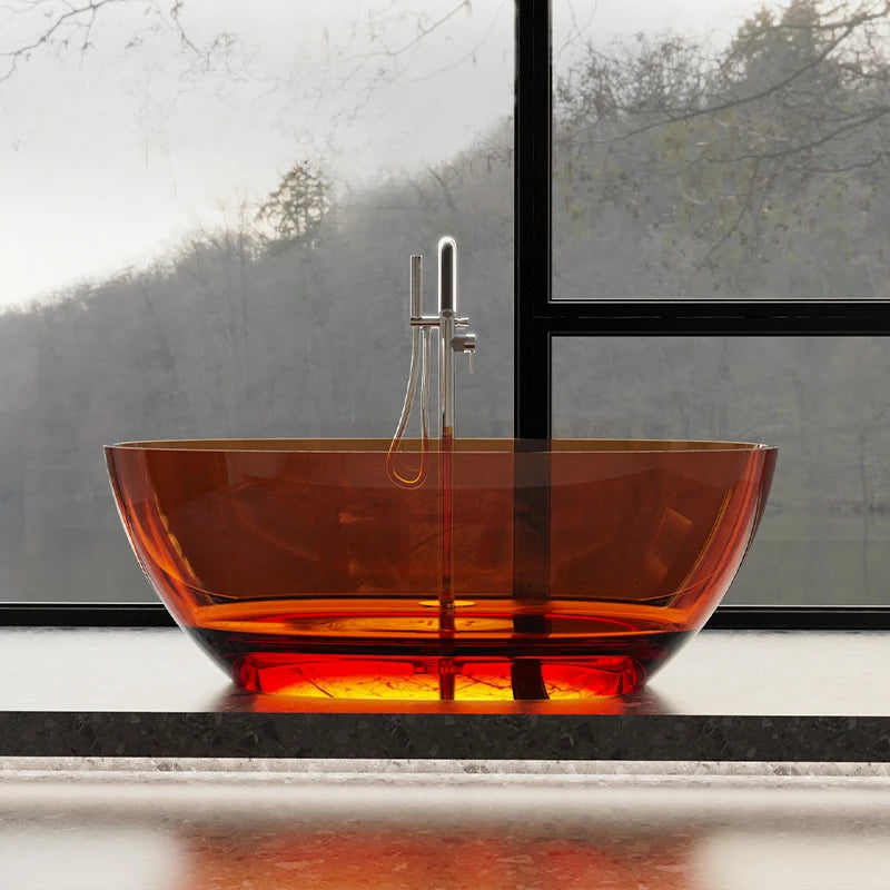 MMOOKA Lady Blue channel supplies unsaturated resin transparent bathtubs, free-standing family hotels, and homestays