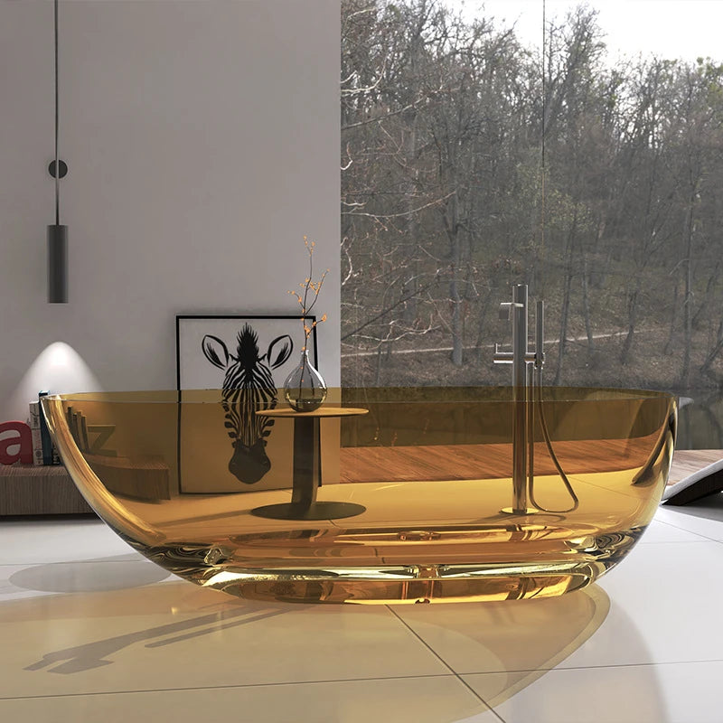 MMOOKA Lady Blue channel supplies unsaturated resin transparent bathtubs, free-standing family hotels, and homestays