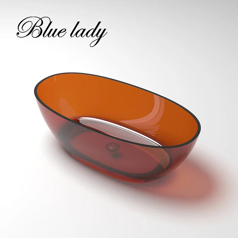 MMOOKA Lady Blue channel supplies unsaturated resin transparent bathtubs, free-standing family hotels, and homestays
