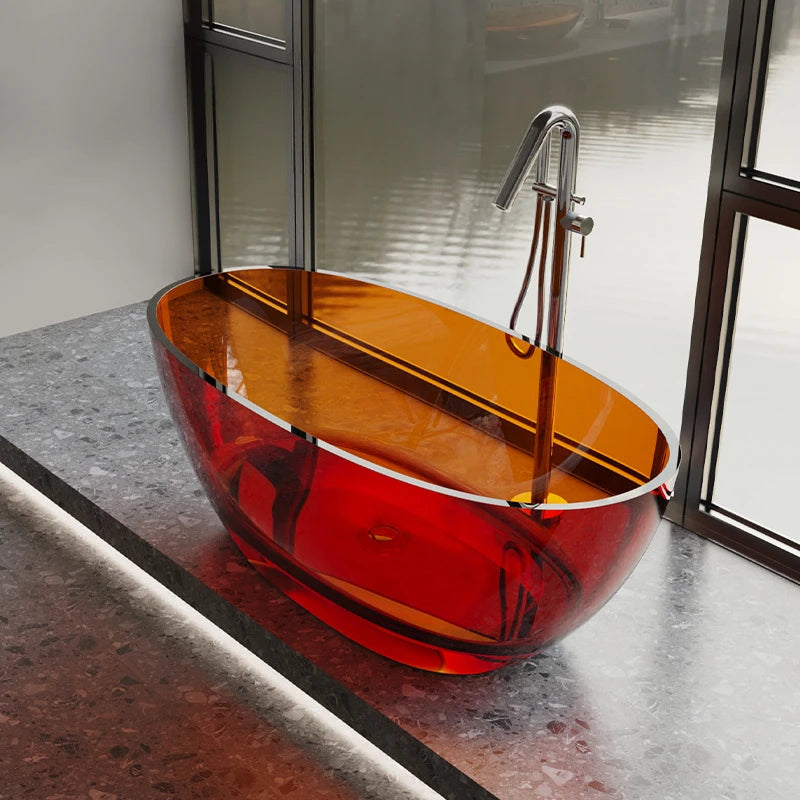 MMOOKA Lady Blue channel supplies unsaturated resin transparent bathtubs, free-standing family hotels, and homestays