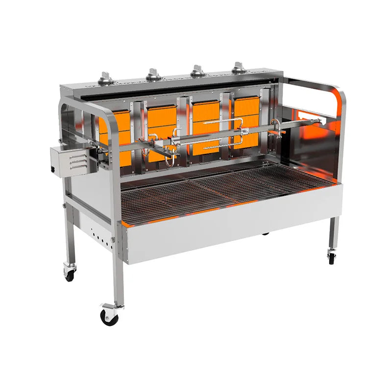 Large Commercial Stainless Steel Spit Roaster Pig Roaster Infrared Charcoal Barbecue Grill