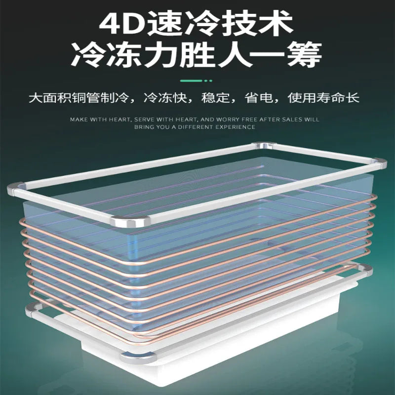 Large capacity commercial large freezer, horizontal flat island energy-saving freezer, freezer, freezer, fresh-keeping quick fre