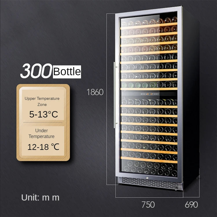 Large-scale Wine Fridge House company Wine Cooler Dual Zone Stainless Steel Door Built-in Display Wine Cave