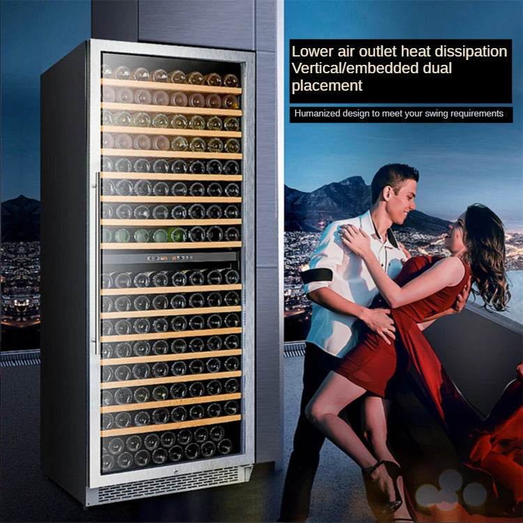 Large-scale Wine Fridge House company Wine Cooler Dual Zone Stainless Steel Door Built-in Display Wine Cave