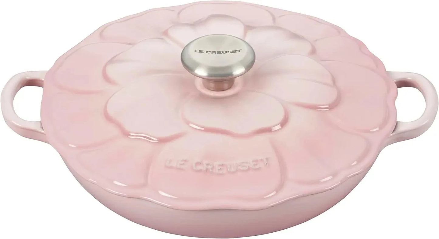 Le Creuset enamel cast iron petal stew pot, 2.25qt, shell pink