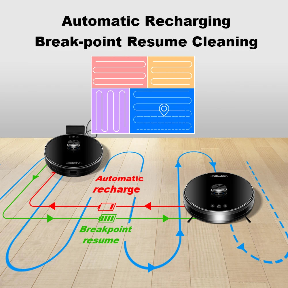 Liectroux/LILIN XR500 Robot Vacuum Cleaner,Laser System,6500Pa,Smart Home Appliance,Restricted Area Map,Zone Cleaning for Carpet