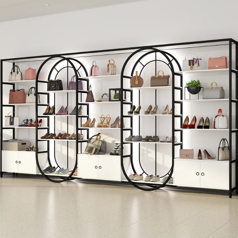 Light Luxury Beauty Salon Display Cabinet Cosmetics Storage Rack Skincare Products Barber Shop Product Display Cabinet Mother an