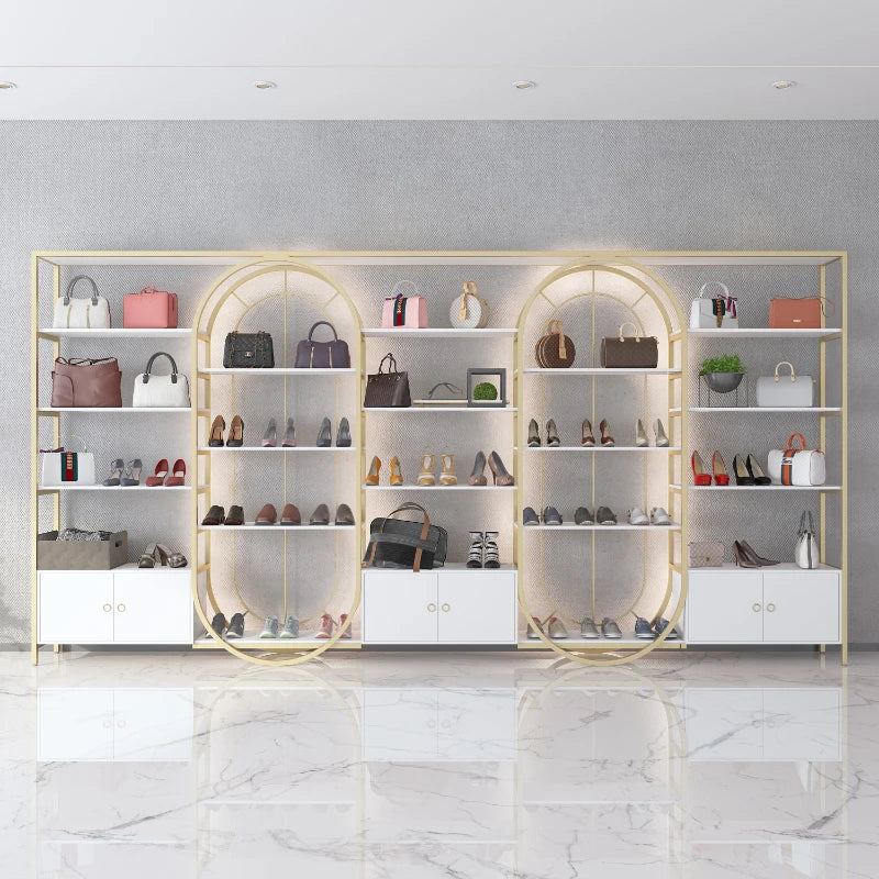 Light Luxury Beauty Salon Display Cabinet Cosmetics Storage Rack Skincare Products Barber Shop Product Display Cabinet Mother an