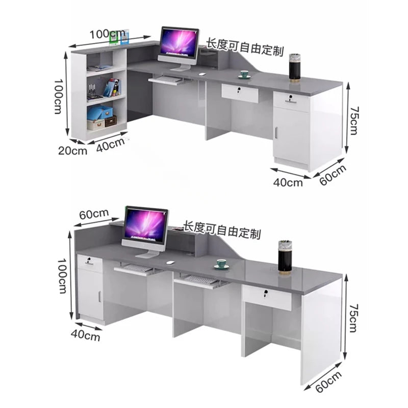 Light Luxury Beauty Salon Reception Desks Shop Small Counter Cash Register Minimalist Wooden Bar Table Company Office Front Desk