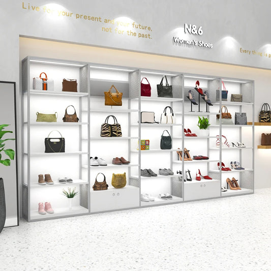 Light Luxury Display Bag Display Rack, Boutique Clothing Store, Shoe Store, Multi layer Shelf Display, Decoration Display Cabine