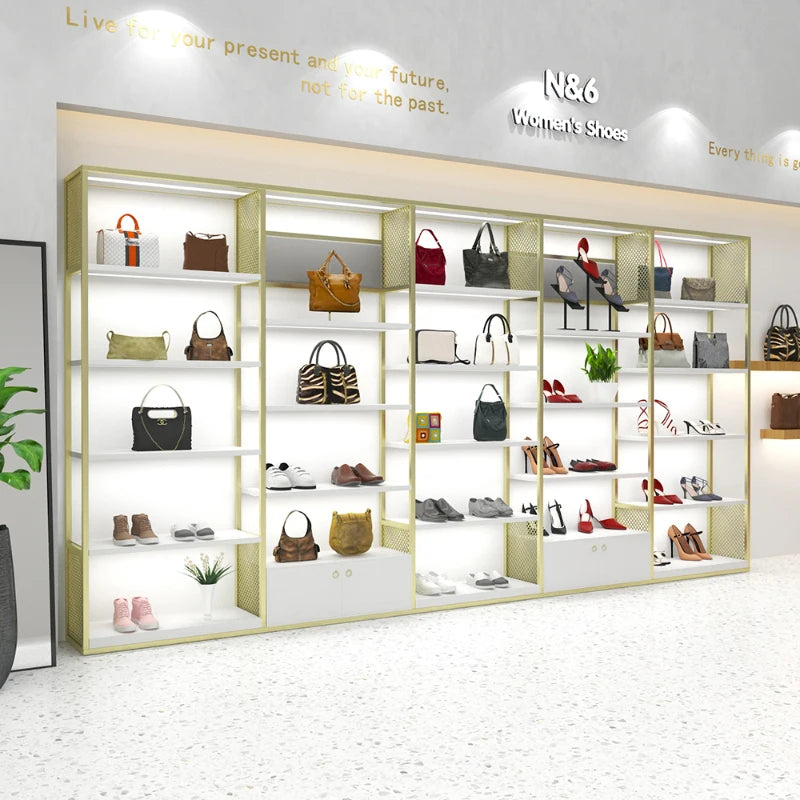 Light Luxury Display Bag Display Rack, Boutique Clothing Store, Shoe Store, Multi layer Shelf Display, Decoration Display Cabine