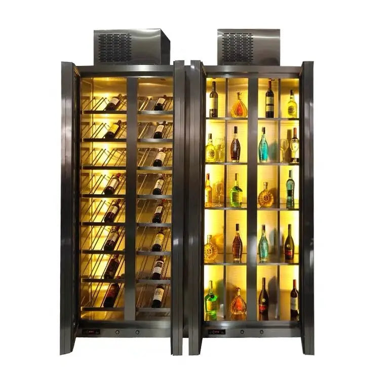 Light Luxury Stainless Steel Galvanized Tempered Glass Wine  Good Quality glass display cabinet  wine rack cabinet
