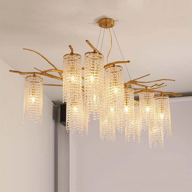 Light luxury all-copper creative chandelier villa living room dining room bar coffee shop art lamp