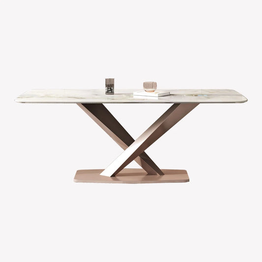 Light luxury color crystal jade crystal rectangular luxury stone dining table and chairs for home