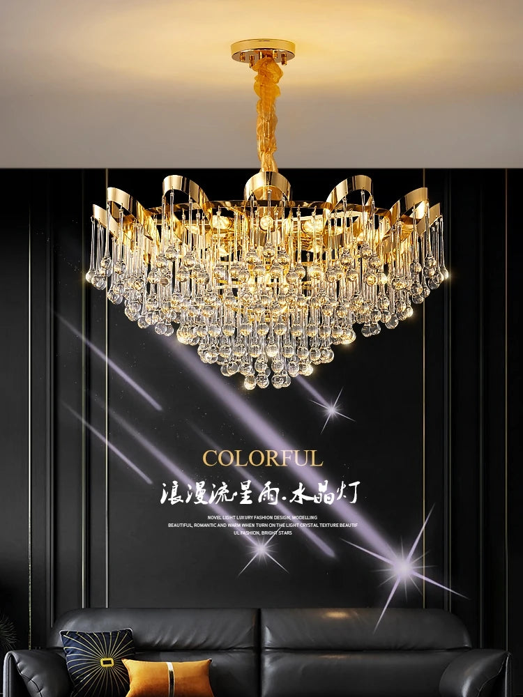Light luxury crystal chandelier French luxury living room restaurant hotel villa high-end crystal lamp