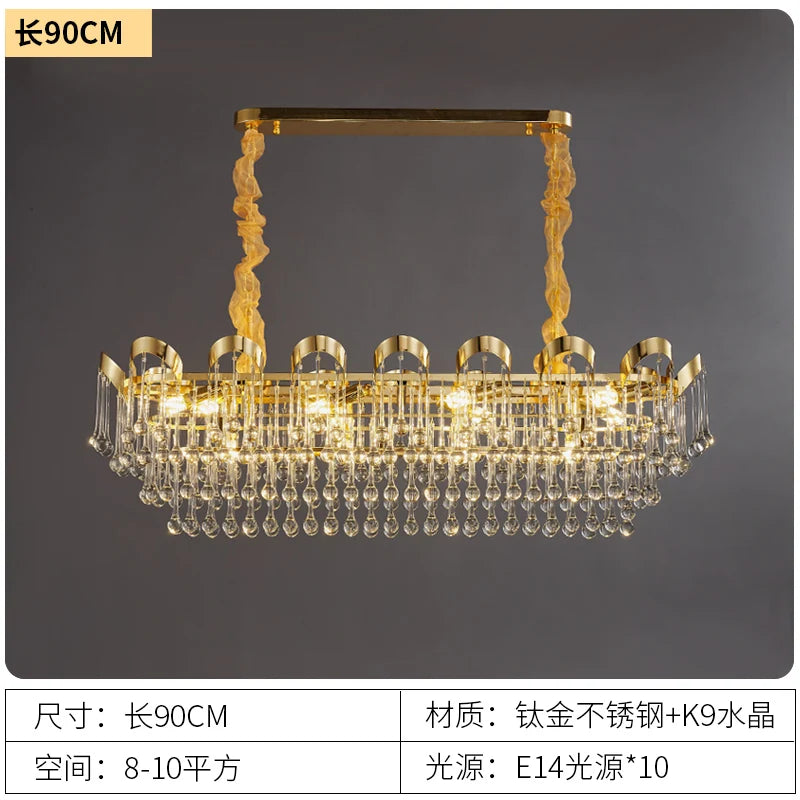 Light luxury crystal chandelier French luxury living room restaurant hotel villa high-end crystal lamp