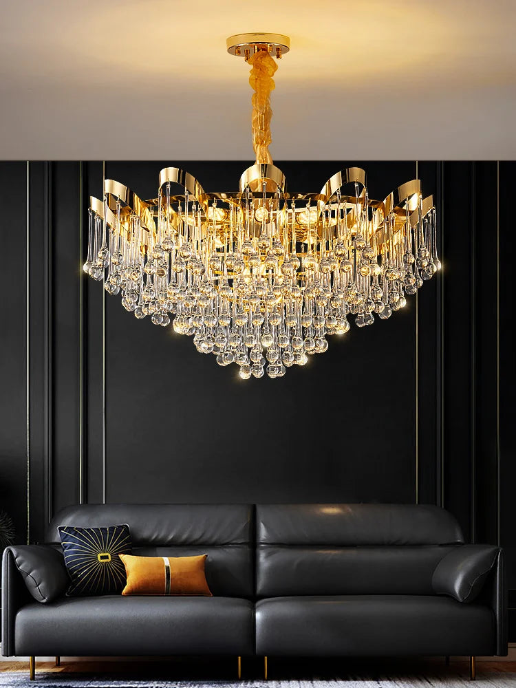 Light luxury crystal chandelier French luxury living room restaurant hotel villa high-end crystal lamp