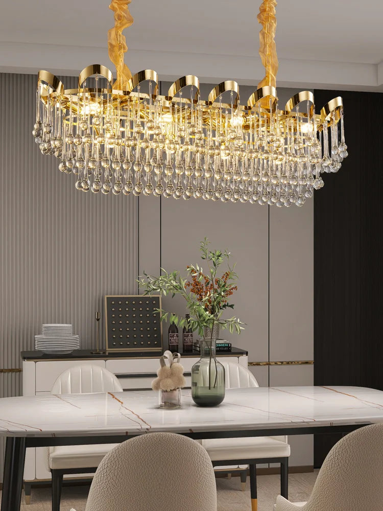 Light luxury crystal chandelier French luxury living room restaurant hotel villa high-end crystal lamp