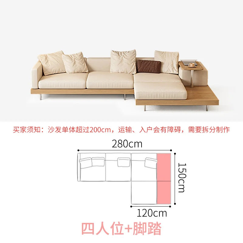 Light luxury new sofa wabi sabi style living room modern simple size apartment fabric sofa combination technology cloth