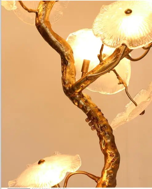 Light luxury post-modern copper branch crystal chandelier French living room dining room lamp American minimalist designer villa