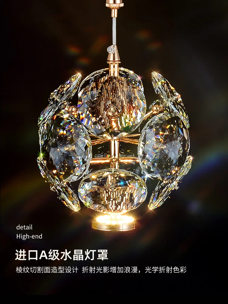 Living Room Main Lamp Post-Modern Crystal Chandelier Simple Atmosphere Villa Hall Restaurant Bedroom Light