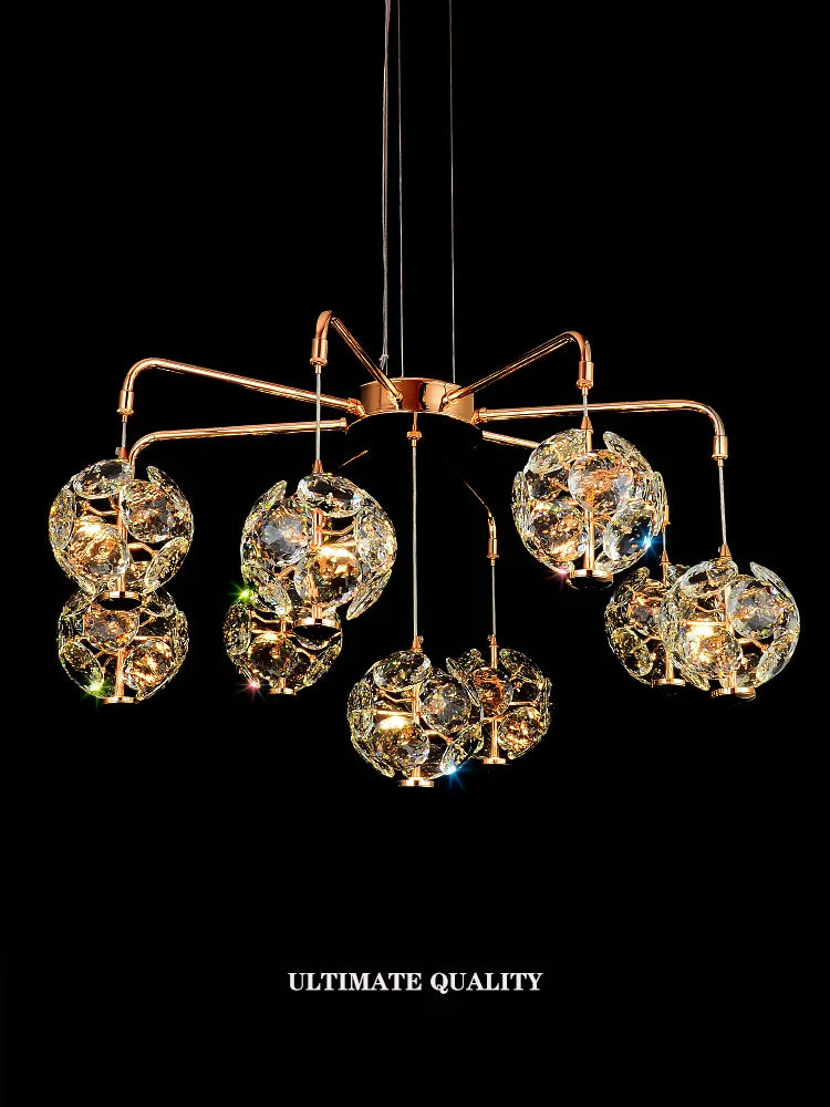 Living Room Main Lamp Post-Modern Crystal Chandelier Simple Atmosphere Villa Hall Restaurant Bedroom Light