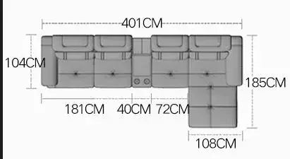 Living Room Sofa set furniture real genuine leather sofas recliner couch puff asiento muebles de sala canape L sofa cama