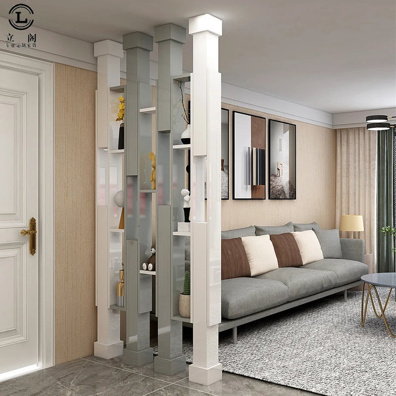 Living room screen partition porch simple white paint hollowed out decoration partition double-sided screen customization