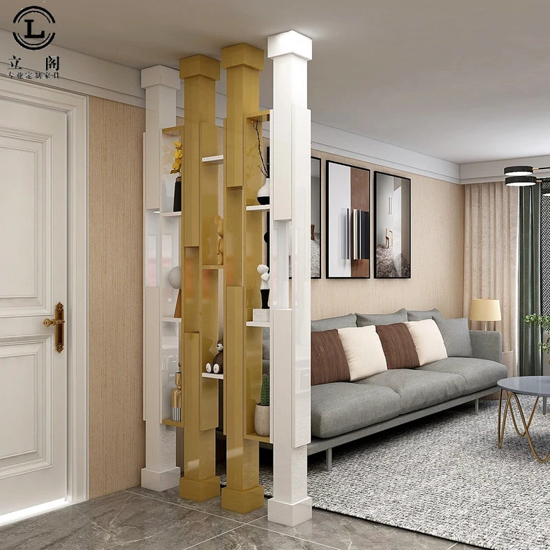 Living room screen partition porch simple white paint hollowed out decoration partition double-sided screen customization