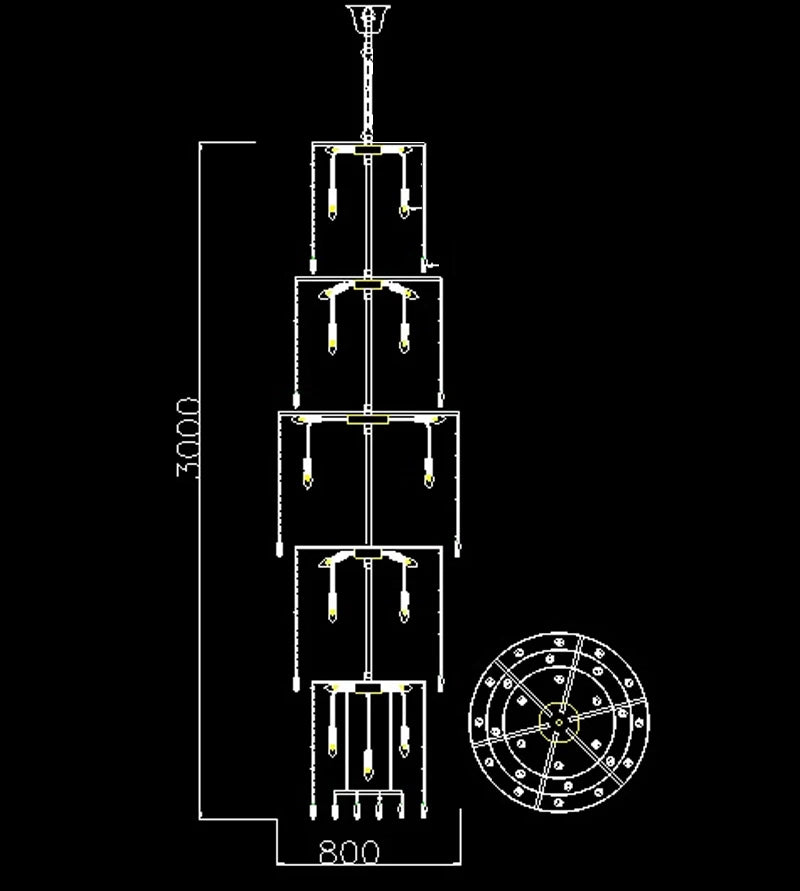 Long Crystal chandelier Villa Double Floor Living Room Lamp Hotel Lobby Crystal Chandeliers Customization Lighting Project Lamp