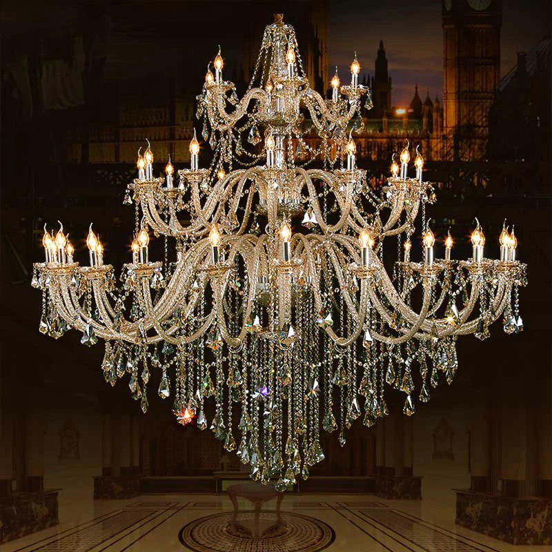 Luxurious Villa Complex Building Living Room Crystal Chandelier Hotel Hall Large Chandelier KTV Staircase Chandelier Lighting