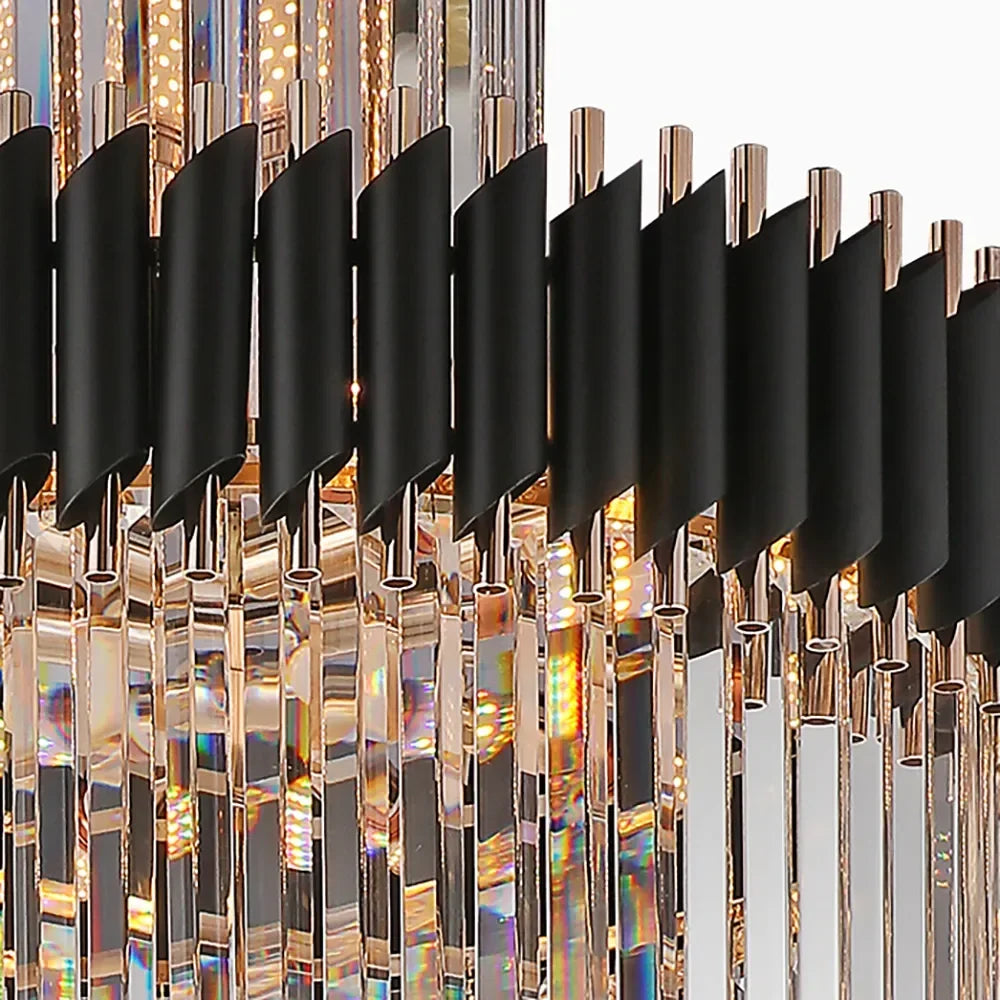 Luxury Crystal LED Chandelier For Staircase Villa Large Modern Cristal Stair Hanging Lamp Gold Home Indoor Long Lighting Fixture