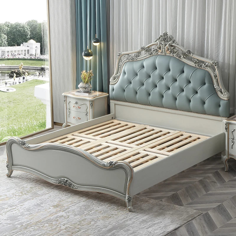 Luxury European style high-end 1.8-meter princess bed master bedroom solid wood carved double bed