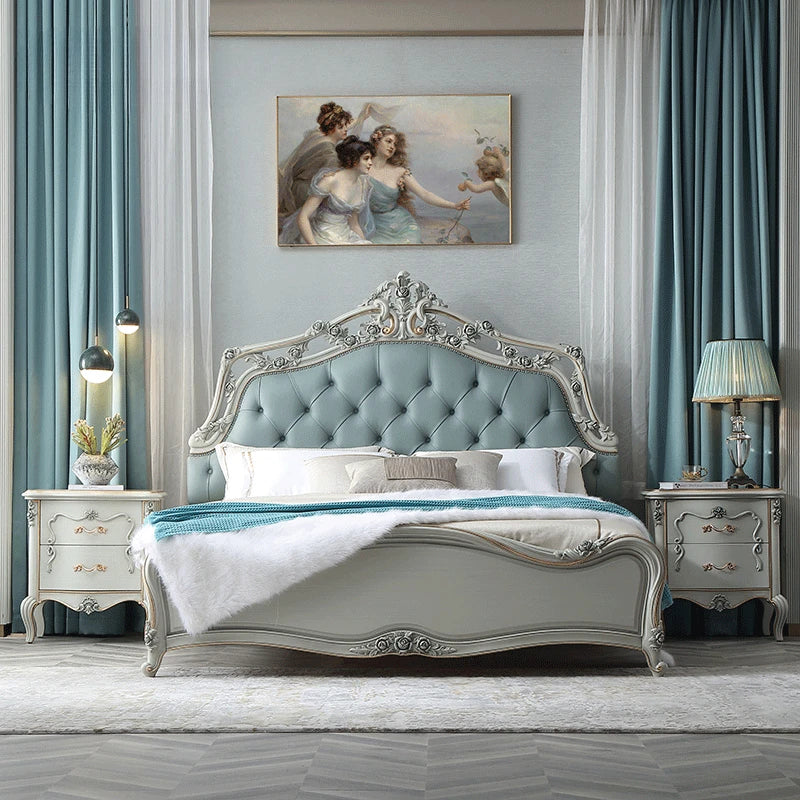 Luxury European style high-end 1.8-meter princess bed master bedroom solid wood carved double bed